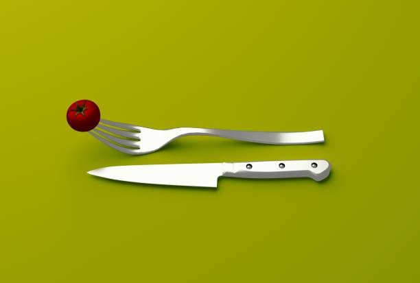 istock Metal shiny cutlery realistic set with knife fork 929565032