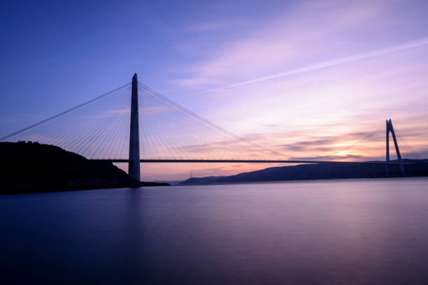 istock Yavuz Sultan Selim Bridge with long exposure at sunset 929584600