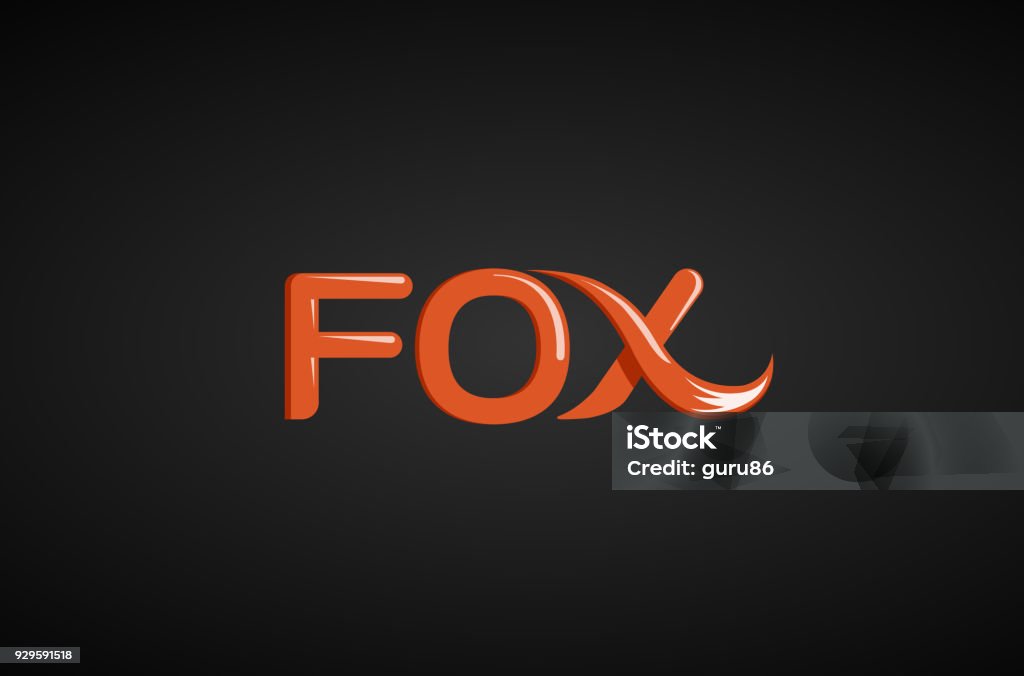 Fox Text Tail Text Typography Stock Illustration - Download Image Now ...