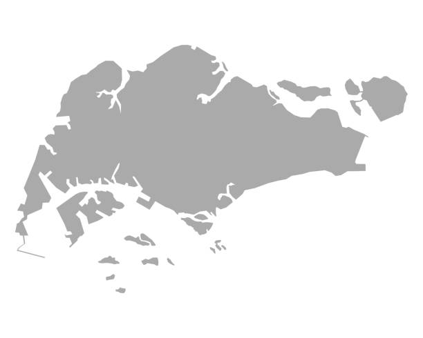 맵 바넬코 - silhouette cartography singapore map stock illustrations