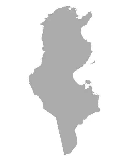 Vector illustration of Map of Tunisia