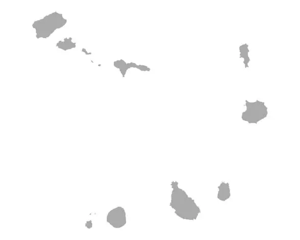 Vector illustration of Map of Cape Verde