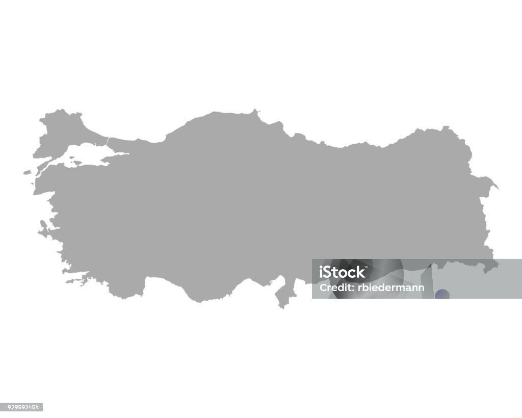 Karte von der Türkei - Lizenzfrei Türkei Vektorgrafik