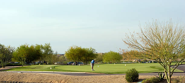 ゴルフの練習に、スコッツデール、アリゾナのゴルフコース - arizona scottsdale golf lake ストックフォトと画像