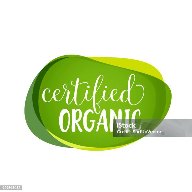 Certified Organic Lettering Stock Illustration - Download Image Now - Logo, Nature, Organic