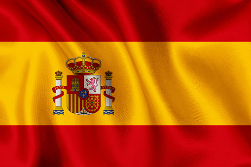 Flag of Spain waving background