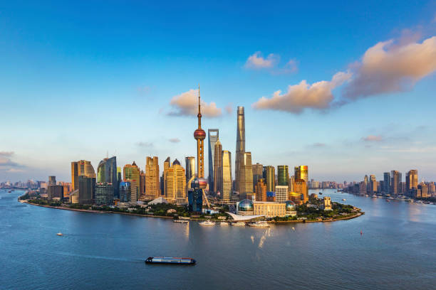 istock Shanghai Skyline at sunset 929605804