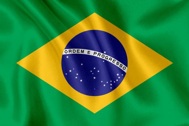istock Flag of Brazil waving background 929606028