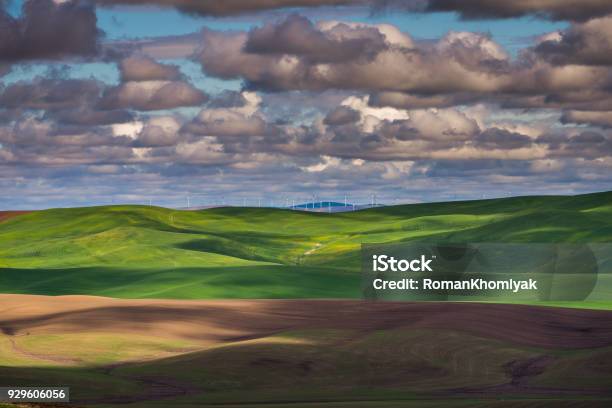 Amazing Clouds Over Plowed Fields An Incredible Drawing Of The Earth Stock Photo - Download Image Now