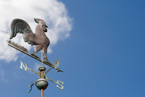 Weather Vane with blue sky area for your text