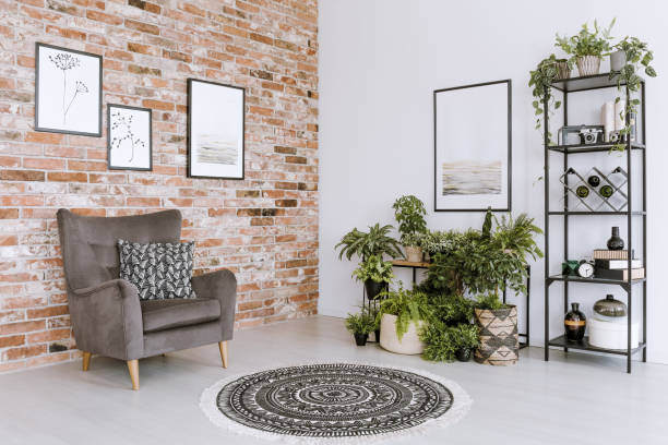 istock Living room interior with plants 929619134