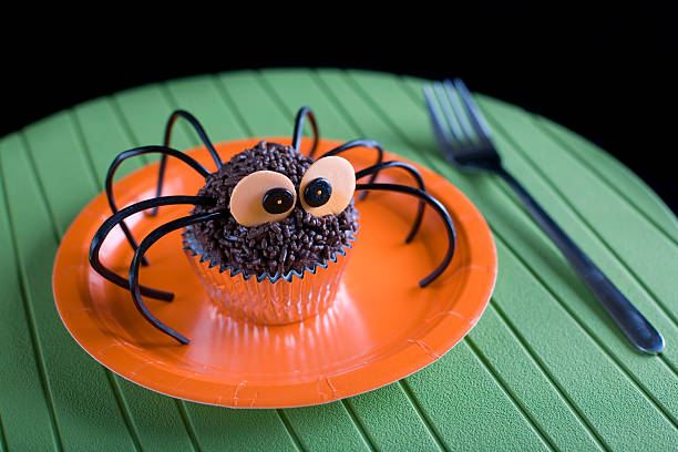 Spider Cupcake - Halloween stock photo