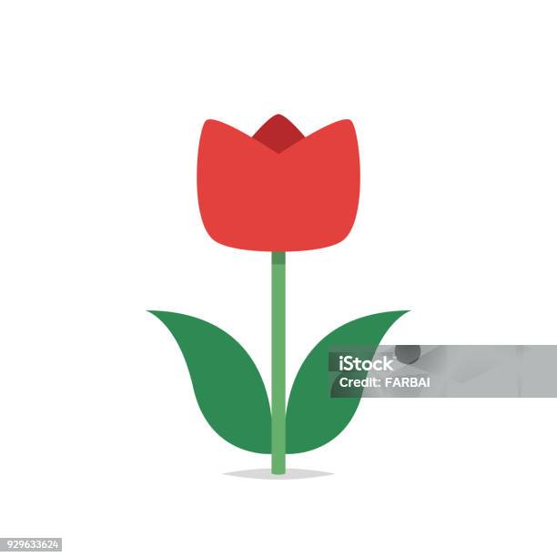 Red Tulip Vector Isolated Stock Illustration - Download Image Now - Beauty, Clip Art, Cut Out