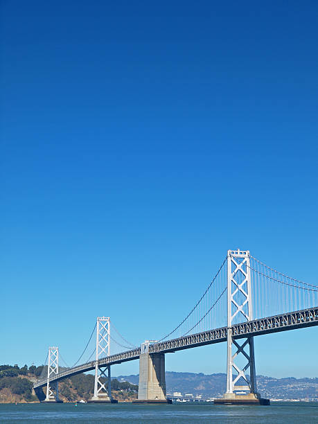 bay bridge - bay bridge san francisco county san francisco bay area landscaped stock-fotos und bilder