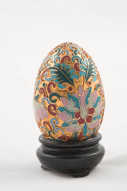 istock Chinese Painted Ornamental Enamel Egg on Stand 92965964