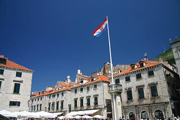 Dubrovnik old city square stock photo