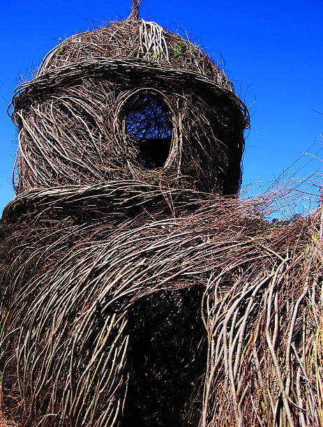 istock Twig house with dark blue sky 92966791
