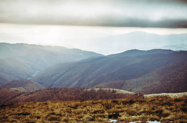 istock Autumn mountains in cloudly day 929670518