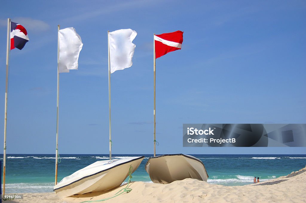 Barcos na praia na República Dominicana - Royalty-free Areia Foto de stock