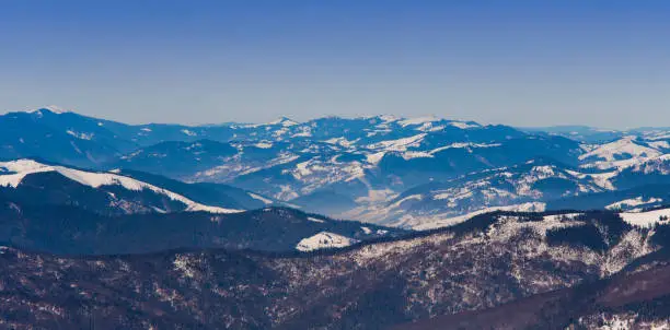 Rarau mountains in Romania. winter scene