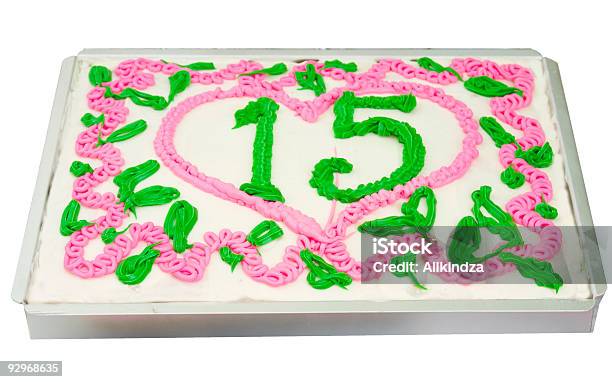 Decorated 15 Anniversary Cake Stock Photo - Download Image Now - Anniversary, Cake, Color Image