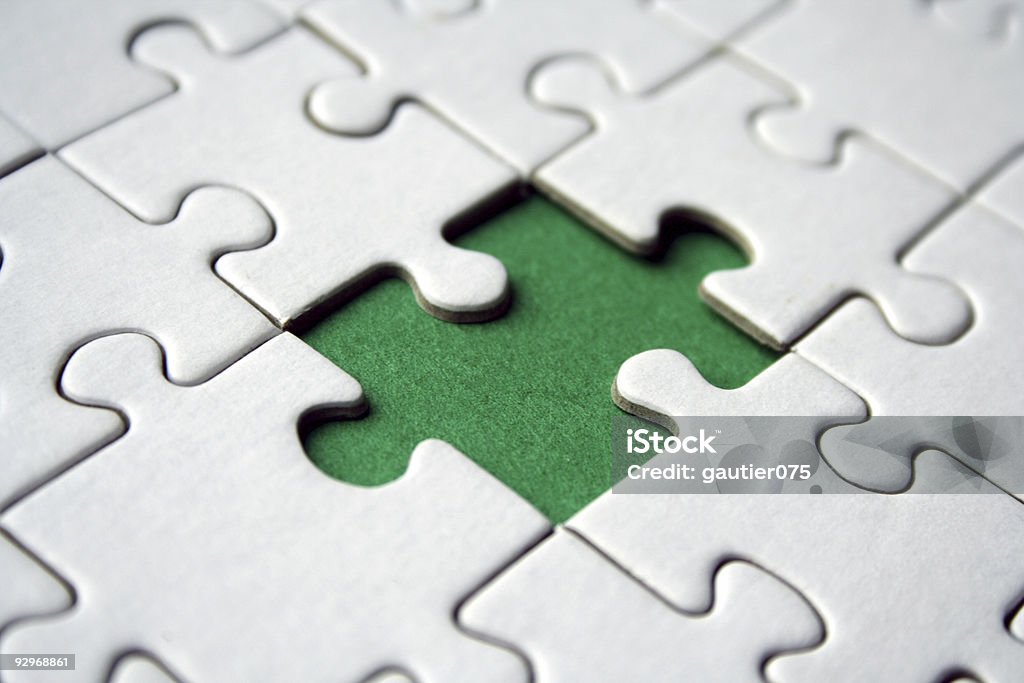 Elemento puzzle verde - Foto stock royalty-free di Affari