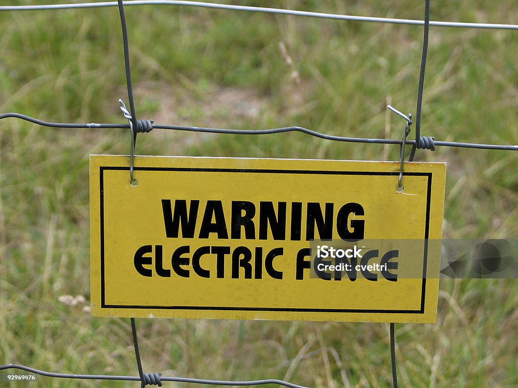 Electric Fence  Animal Stock Photo