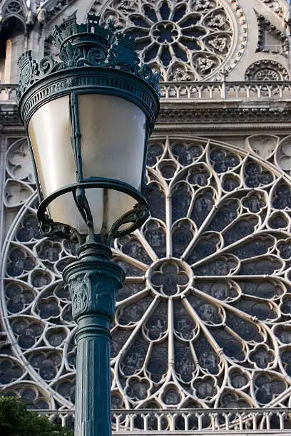 Photo of Notre Dame de Paris street lamp