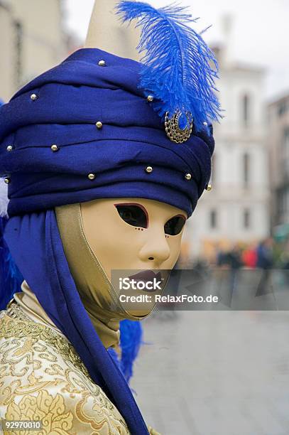 Maske Mit Blue Turban Zum Karneval In Venedig Xxl Stockfoto und mehr Bilder von Blau - Blau, Darstellender Künstler, Dekoration