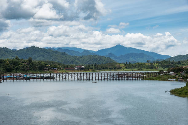 istock Scenic famous wooden mon bridge in sangkhlaburi 929701426