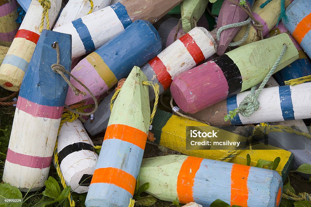 Buoys Pile close up  Blue Stock Photo