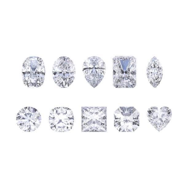 istock 3D illustration isolates ten different white gemstones diamonds 929704898