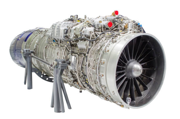 istock Jet engine aircraft, turbine isolated white background. 929725032