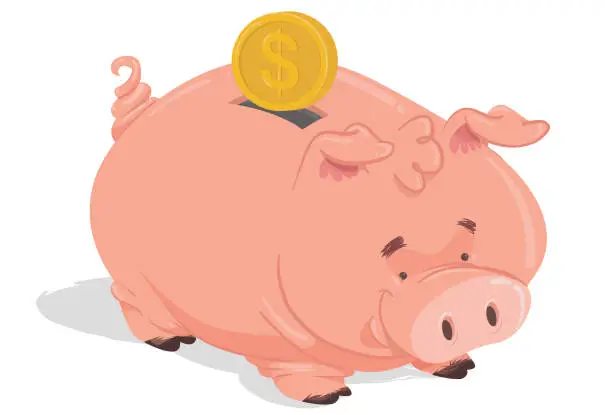 Vector illustration of Piggy bank (economy)