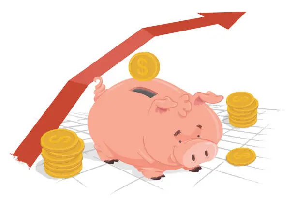 Vector illustration of Piggy bank (economy)