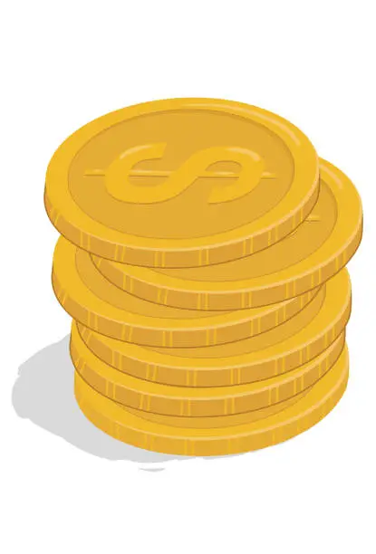 Vector illustration of Stack of coins
