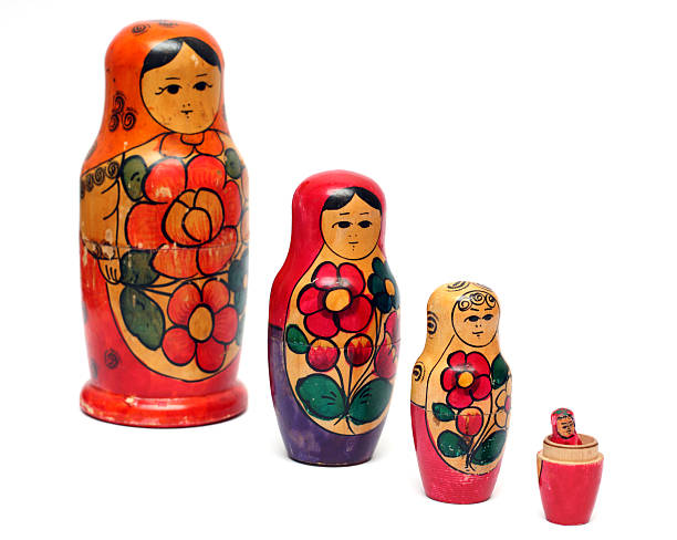 istock russian wooden dolls row - 