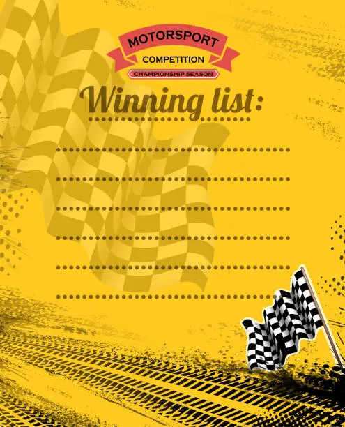 Vector illustration of motorsport list