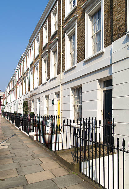 london street - london england sash window house georgian style foto e immagini stock