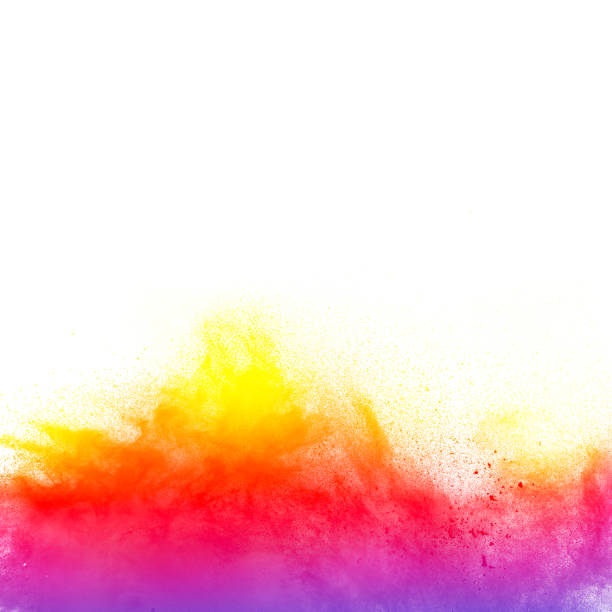 istock Multicolored powder explosion isolated on white background. Color dust splashing. 929736210