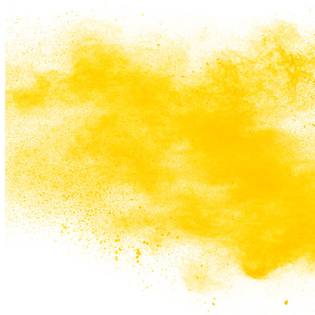 istock abstract yellow dust explosion on  white background. abstract yellow powder splatter on white background. Freeze motion of yellow powder splash. 929736284