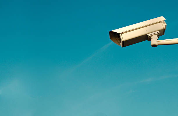 surveillance camera stock photo