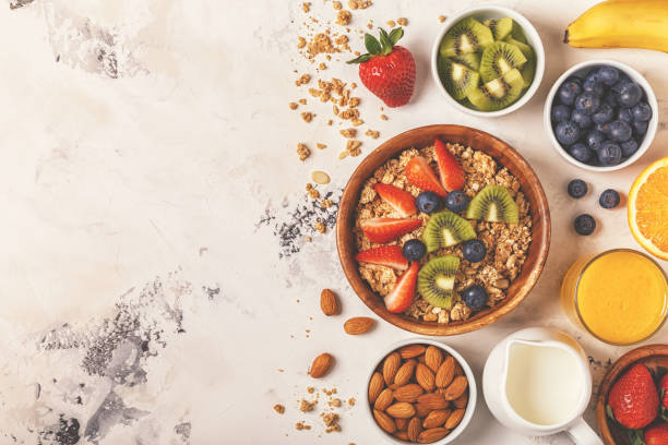 istock Healthy breakfast - bowl of muesli 929743328