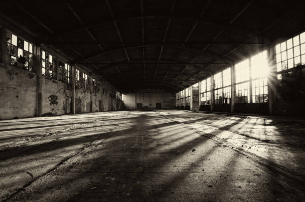 Abandoned factory building stock photo