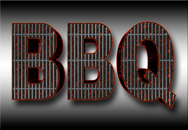 istock Stock Illustration - Big Glowing Coals BBQ, 3D Illustration, 929750178
