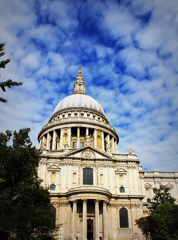 St Paul's cathedral in London and sky with clouds .