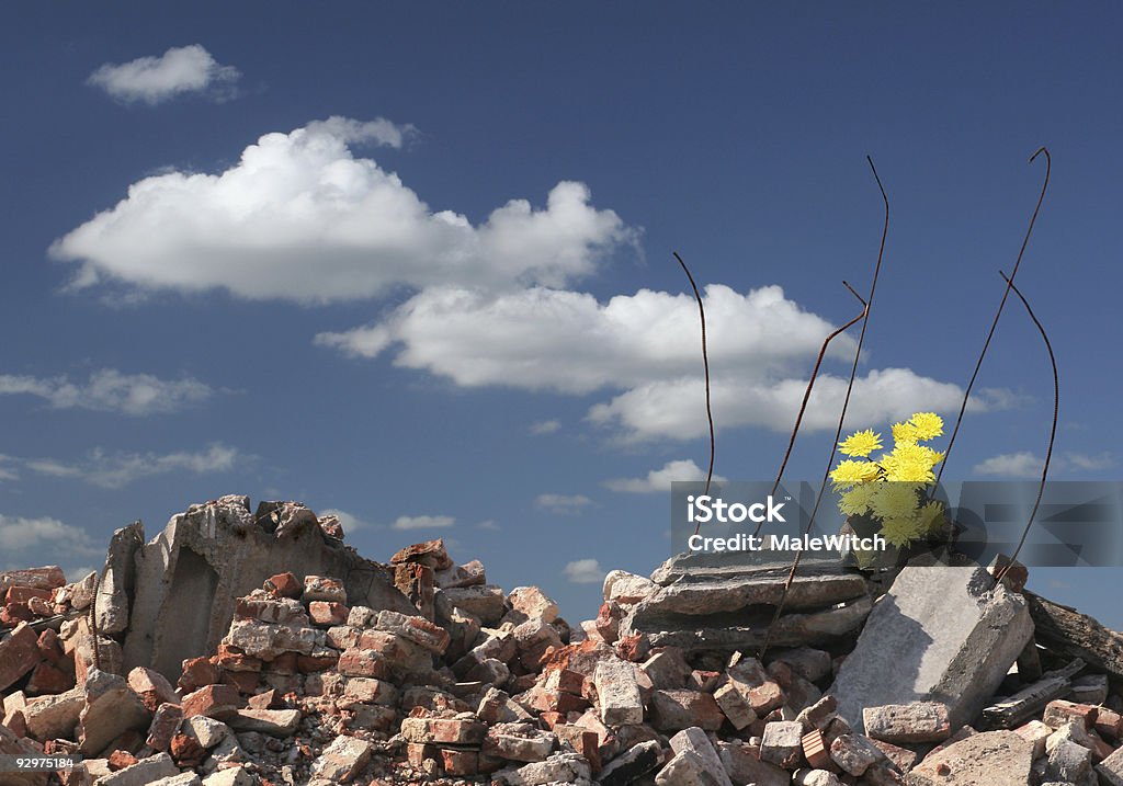 Hope on ruins  Blue Stock Photo