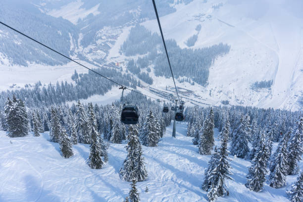 istock Ski lift above  spruce forest  on the Hochzillertal mountain 929768708