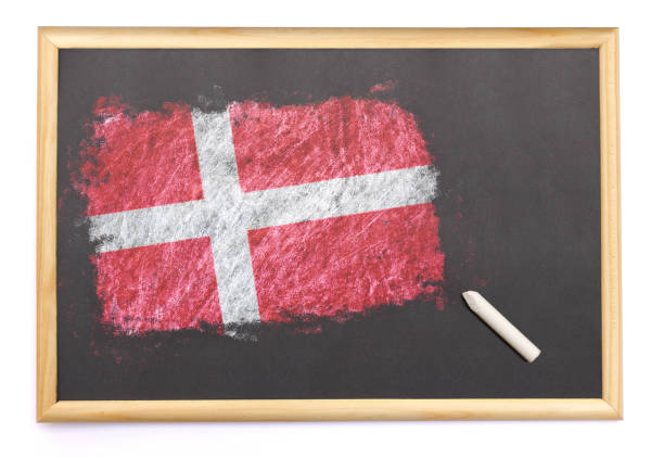 istock Blackboard with the national flag of Denmark drawn on.(series) 929776432