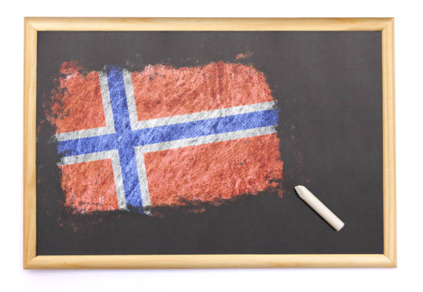 istock Blackboard with the national flag of Norway drawn on.(series) 929776518